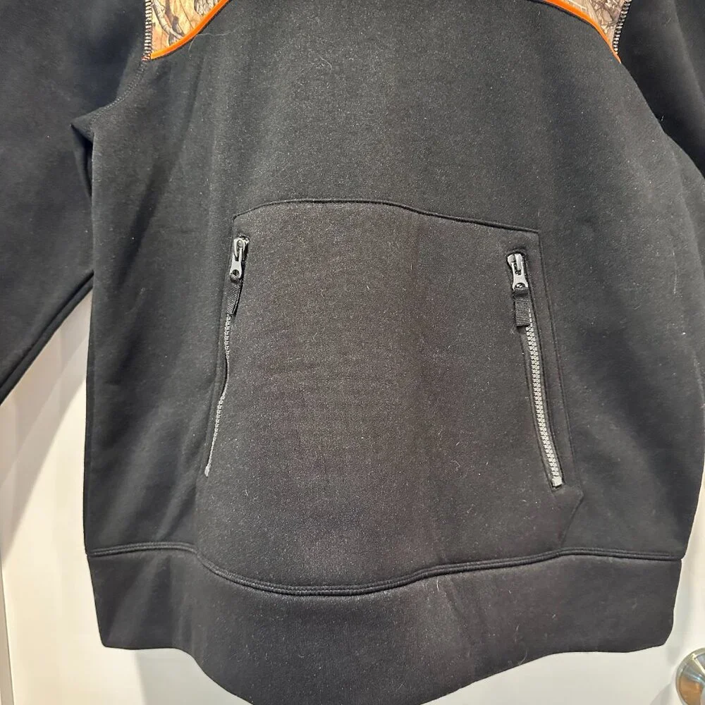 New Realtree Black w/Camo 1/4 Zip Pullover Fleece Hoodie Size M (NWOT) - Picture 6 of 12